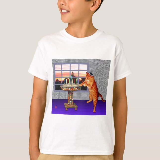 Menorah Cat T-Shirt (Front)