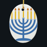 Menorah Ceramic Ornament<br><div class="desc">The Menorah design is beautiful and bright and fills you to the brim with holiday spirit and is perfect on gifts,  table runners,  kitchen linens,  home decor and on all things Hanukkah!</div>