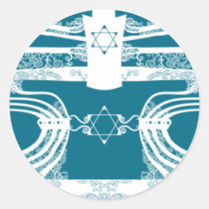 Menorah Classic Round Sticker