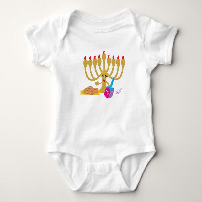 Menorah & Dreidel Infant Creeper (Front)