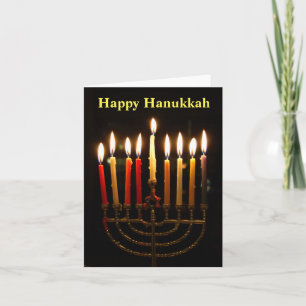 Menorah et bougies Hanoukka Carte pliée