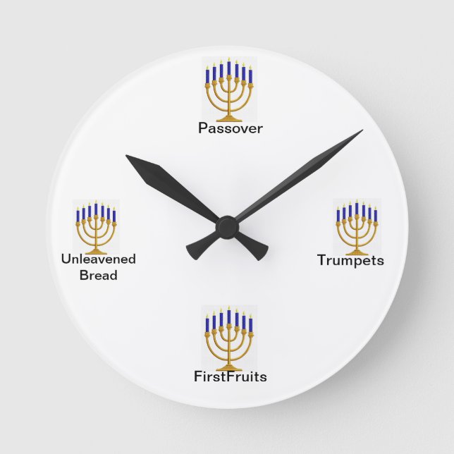 Menorah Feast Days Wall Clock (Front)