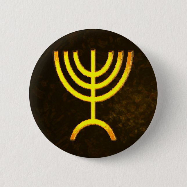 Menorah Flame 2 Inch Round Button (Front)