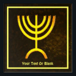 Menorah Flame Acrylic Print<br><div class="desc">A brown and gold digital rendering of the Jewish seven-branched menorah (Hebrew: מְנוֹרָה). Add your own text. The seven-branched menorah, used in the portable sanctuary set up by Moses in the wilderness and later in the Temple in Jerusalem, has been a symbol of Judaism since ancient times and is the...</div>