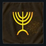 Menorah Flame Bandana<br><div class="desc">A digital rendering of the Jewish seven-branched menorah (Hebrew: מְנוֹרָה). The seven-branched menorah, used in the portable sanctuary set up by Moses in the wilderness and later in the Temple in Jerusalem, has been a symbol of Judaism since ancient times and is the emblem on the coat of arms of...</div>