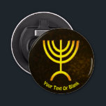 Menorah Flame Bottle Opener<br><div class="desc">A brown and gold digital rendering of the Jewish seven-branched menorah (Hebrew: מְנוֹרָה). Add our own text. The seven-branched menorah, used in the portable sanctuary set up by Moses in the wilderness and later in the Temple in Jerusalem, has been a symbol of Judaism since ancient times and is the...</div>