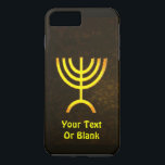 Menorah Flame iPhone 8 Plus/7 Plus Case<br><div class="desc">A brown and gold digital rendering of the Jewish seven-branched menorah (Hebrew: מְנוֹרָה‎). Add your own text. The seven-branched menorah, used in the portable sanctuary set up by Moses in the wilderness and later in the Temple in Jerusalem, has been a symbol of Judaism since ancient times and is the...</div>