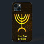 Menorah Flame Case-Mate iPhone Case<br><div class="desc">A brown and gold digital rendering of the Jewish seven-branched menorah (Hebrew: מְנוֹרָה‎). Add your own text. The seven-branched menorah, used in the portable sanctuary set up by Moses in the wilderness and later in the Temple in Jerusalem, has been a symbol of Judaism since ancient times and is the...</div>