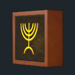 Menorah Flame Desk Organizer<br><div class="desc">A brown and gold digital rendering of the Jewish seven-branched menorah (Hebrew: מְנוֹרָה). The seven-branched menorah, used in the portable sanctuary set up by Moses in the wilderness and later in the Temple in Jerusalem, has been a symbol of Judaism since ancient times and is the emblem on the coat...</div>
