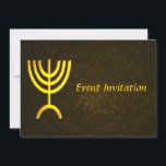 Menorah Flame Invitation<br><div class="desc">This invitation can be used for most any occasion; a Purim party, Passover seder, or a Bar or Bat Mitzvah. A digital rendering of the Jewish seven-branched menorah (Hebrew: מְנוֹרָה). The seven-branched menorah, used in the portable sanctuary set up by Moses in the wilderness and later in the Temple in...</div>