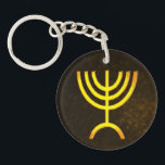 Menorah Flame Keychain<br><div class="desc">A digital rendering of the Jewish seven-branched menorah (Hebrew: מְנוֹרָה). The seven-branched menorah, used in the portable sanctuary set up by Moses in the wilderness and later in the Temple in Jerusalem, has been a symbol of Judaism since ancient times and is the emblem on the coat of arms of...</div>