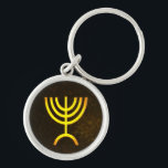 Menorah Flame Keychain<br><div class="desc">A digital rendering of the Jewish seven-branched menorah (Hebrew: מְנוֹרָה). The seven-branched menorah, used in the portable sanctuary set up by Moses in the wilderness and later in the Temple in Jerusalem, has been a symbol of Judaism since ancient times and is the emblem on the coat of arms of...</div>