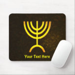 Menorah Flame Mouse Pad<br><div class="desc">A digital rendering of the Jewish seven-branched menorah (Hebrew: מְנוֹרָה). Customize by adding your own text. The seven-branched menorah, used in the portable sanctuary set up by Moses in the wilderness and later in the Temple in Jerusalem, has been a symbol of Judaism since ancient times and is the emblem...</div>