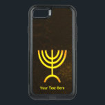 Menorah Flame OtterBox Commuter iPhone 8/7 Case<br><div class="desc">A brown and gold digital rendering of the Jewish seven-branched menorah (Hebrew: מְנוֹרָה‎). Add your own text. The seven-branched menorah, used in the portable sanctuary set up by Moses in the wilderness and later in the Temple in Jerusalem, has been a symbol of Judaism since ancient times and is the...</div>