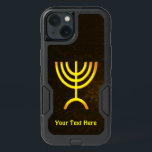 Menorah Flame<br><div class="desc">A brown and gold digital rendering of the Jewish seven-branched menorah (Hebrew: מְנוֹרָה). Add your own text. The seven-branched menorah, used in the portable sanctuary set up by Moses in the wilderness and later in the Temple in Jerusalem, has been a symbol of Judaism since ancient times and is the...</div>
