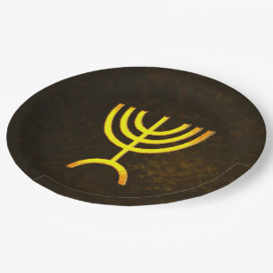 Menorah Flame Paper Plate