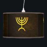 Menorah Flame Pendant Lamp<br><div class="desc">A brown and gold digital rendering of the Jewish seven-branched menorah (Hebrew: מְנוֹרָה‎). The seven-branched menorah, used in the portable sanctuary set up by Moses in the wilderness and later in the Temple in Jerusalem, has been a symbol of Judaism since ancient times and is the emblem on the coat...</div>