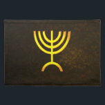 Menorah Flame Placemat<br><div class="desc">A digital rendering of the Jewish seven-branched menorah (Hebrew: מְנוֹרָה‎). The seven-branched menorah, used in the portable sanctuary set up by Moses in the wilderness and later in the Temple in Jerusalem, has been a symbol of Judaism since ancient times and is the emblem on the coat of arms of...</div>