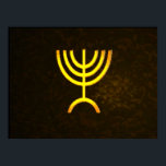 Menorah Flame Poster<br><div class="desc">A digital rendering of the Jewish seven-branched menorah (Hebrew: מְנוֹרָה‎). The seven-branched menorah, used in the portable sanctuary set up by Moses in the wilderness and later in the Temple in Jerusalem, has been a symbol of Judaism since ancient times and is the emblem on the coat of arms of...</div>