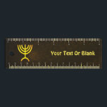 Menorah Flame Ruler<br><div class="desc">A brown and gold digital rendering of the Jewish seven-branched menorah (Hebrew: מְנוֹרָה). Add your own text. The seven-branched menorah, used in the portable sanctuary set up by Moses in the wilderness and later in the Temple in Jerusalem, has been a symbol of Judaism since ancient times and is the...</div>
