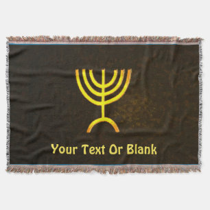 Menorah Flame Throw Blanket
