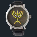 Menorah Flame Watch<br><div class="desc">A digital rendering of the Jewish seven-branched menorah (Hebrew: מְנוֹרָה‎). The seven-branched menorah, used in the portable sanctuary set up by Moses in the wilderness and later in the Temple in Jerusalem, has been a symbol of Judaism since ancient times and is the emblem on the coat of arms of...</div>