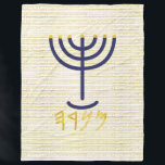 Menorah Fleece Blanket<br><div class="desc">Menorah with Paleo Hebrew lettering.The background reads (in Paleo Hebrew 'YHUH Shalom Alaykim / YHUH's Peace be upon you). Personalize by adding your own name. To make this your own design 'Click to Customize Further" … or 'Transfer this design' to print the same design onto a different product. Where does...</div>