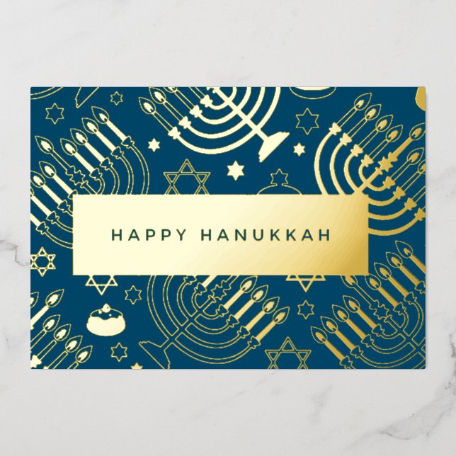 Menorah Hannukah carte de vacances en feuille (Recto)