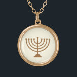 Menorah ~ Hanukkah Celebration Gold Plated Necklace<br><div class="desc">The traditional Menorah for your Hanukkah Celebration,  a Bar Mitzvah or Bat Mitzvah on a pendent to wear to your Synagogue,  office,  dinner party,  lunch because it is perfect for any occasion.</div>