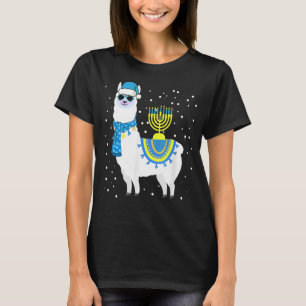 Menorah Hanukkah Llama  Cute Alpaca Chanukah 5 T-Shirt