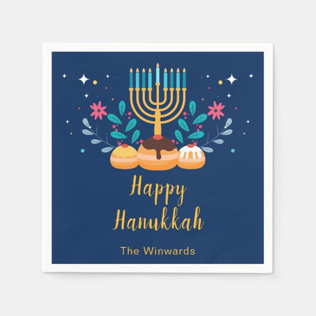 Menorah Hanukkah Party  Napkin (Front)