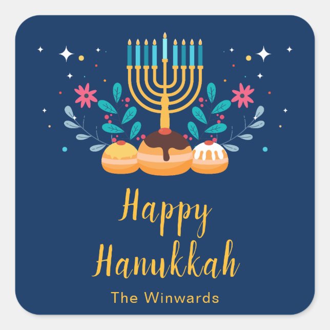 Menorah Hanukkah Party Sticker (Devant)