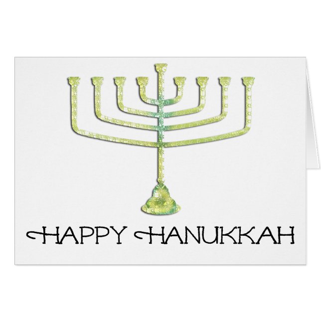 Menorah Happy Hanukkah Greeting Card 2 (Front Horizontal)