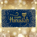 Menorah Happy Hanukkah Label<br><div class="desc">Click "customize to personalize background colour and fonts. Celebrate eight days and eight nights of the Festival of Lights with Hanukkah cards and gifts. The festival of lights is here. Light the menorah, play with the dreidel and feast on latkes and sufganiyots. Celebrate the spirit of Hanukkah with friends, family...</div>