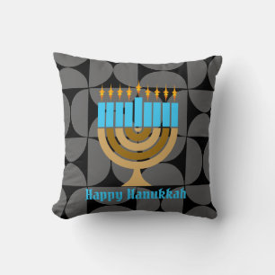 Menorah - Happy Hanukkah Throw Pillow