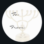 Menorah Holiday Gift Tag Stickers<br><div class="desc">Perfect for Hanukkah, Bar Mitzvah or any other speciali occasion gifts. Customize the To: and From: text for write it in by hand.</div>