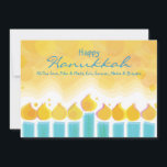 MENORAH LIGHTS Hanukkah Holiday Greeting Card<br><div class="desc">All my designs are ONE-OF-A-KIND original pieces of artwork designed by me! You can only find them here! Most are created using Adobe Illustrator or Adobe Photoshop. Others are unique hand painted items in watercolor, gouache, and Indian Inks. All background colours, fonts and text can changed to match your desire....</div>