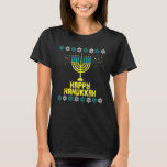 Menorah Lights Happy Hanukkah Jewish Cute Chanukah T-Shirt<br><div class="desc">Menorah Lights Happy Hanukkah Jewish Cute Chanukah 1</div>
