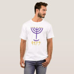 Menorah Mens Tee Purle Gold<br><div class="desc">Menorah Mens Tee Purle Gold Menorah Paleo Hebrew letters - Menorah: Mem, Nun, Resh, Hey Mem - Chaos Mighty Blood Nun - Continue Heir Son Resh - First Top Beginning Hey - Look Reveal Breath H4501 (Strong) מְנֹרָה מְנוֹרָה menôrâh menôrâh men-o-raw', men-o-raw' Feminine of H4500 (in the original sense of H5216);...</div>