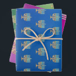 Menorah on gradient wrapping paper sheet<br><div class="desc">Menorah on gradient Wrapping Paper Sheets</div>