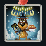 Menorah Reindeer Metal Ornament<br><div class="desc">Reindeer with menorah for antlers | New Vision Technologies Inc | AssetID: 85902187</div>