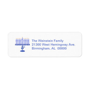 Menorah Return Address Label