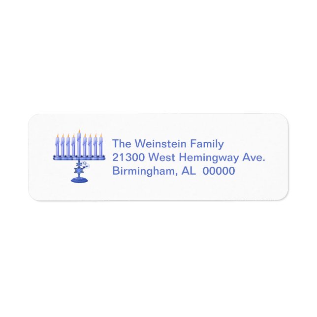 Menorah Return Address Label (Front)
