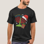 Menorah Santa Hat Hanukkah Christmas Jewish Chrism T-Shirt<br><div class="desc">Menorah Santa Hat Hanukkah Christmas Jewish Chrismukkah</div>