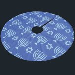 Menorah & Star of David Dark Blue Hanukkah  Fleece Tree Skirt<br><div class="desc">Menorah & Star of David Dark Blue Hanukkah Fleece Tree Skirt</div>