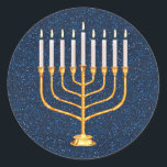 menorah sticker<br><div class="desc">jewish menorah round sticker</div>