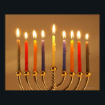 Menorah with all candles lit poster<br><div class="desc">AssetID: 86480519 / {Thinkstock Images} / Menorah with all candles lit</div>