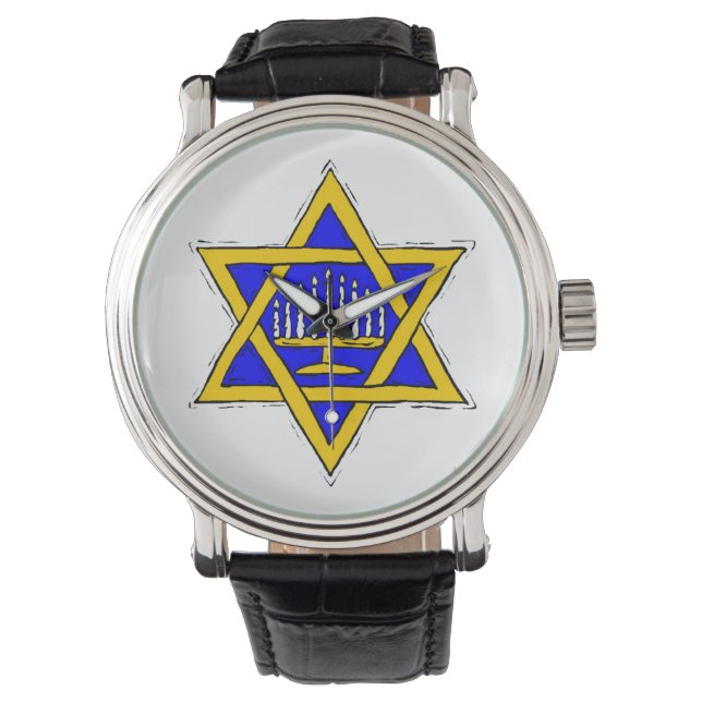 Menorah Within the Star of David Watch (Front)