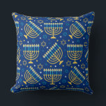 Menorahs and The Star of David Hanukkah Pattern Throw Pillow<br><div class="desc">Menorahs and The Star of David Hanukkah Pattern Throw Pillow The eight-day Jewish celebration known as Hanukkah or Chanukah commemorates the rededication during the second century B.C. of the Second Temple in Jerusalem, where according to legend Jews had risen up against their Greek-Syrian oppressors in the Maccabean Revolt. Hanukkah, which...</div>