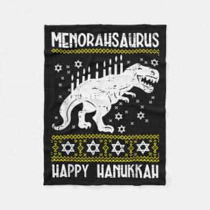 Menorahsaurus Happy Hanukkah Dino Chanukah Toddler Fleece Blanket